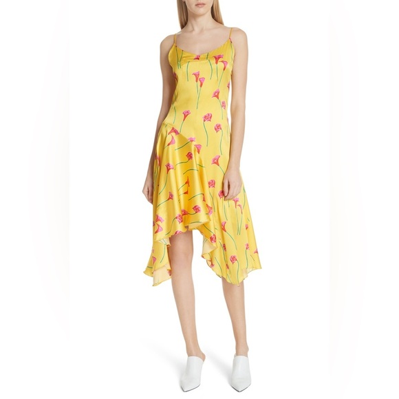 NWT Caroline Constas Marie Floral-Print Silk Slip Dress Sz Medium - Picture 1 of 7
